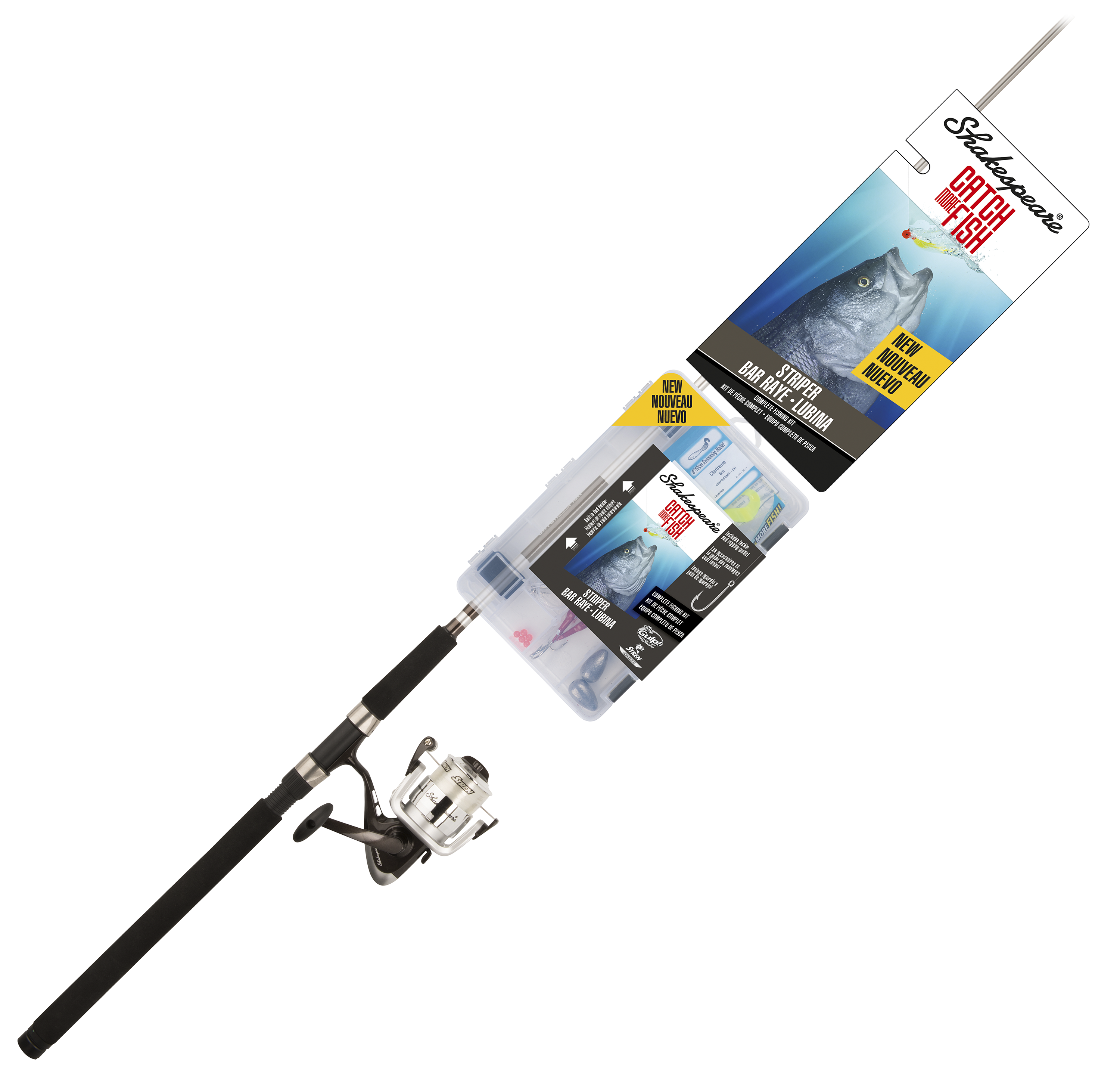 Shakespeare Catch More Fish Striper Spinning Rod and Reel Combo Bass